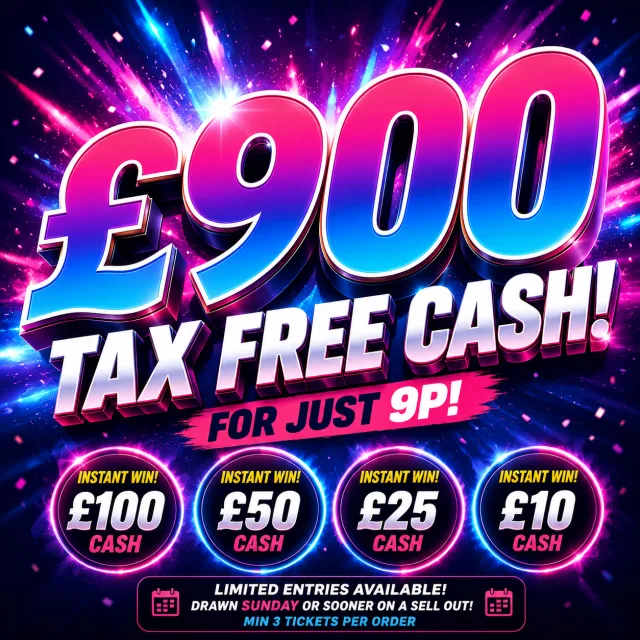 £900 For 9p - Plus 3026 Instant Wins!